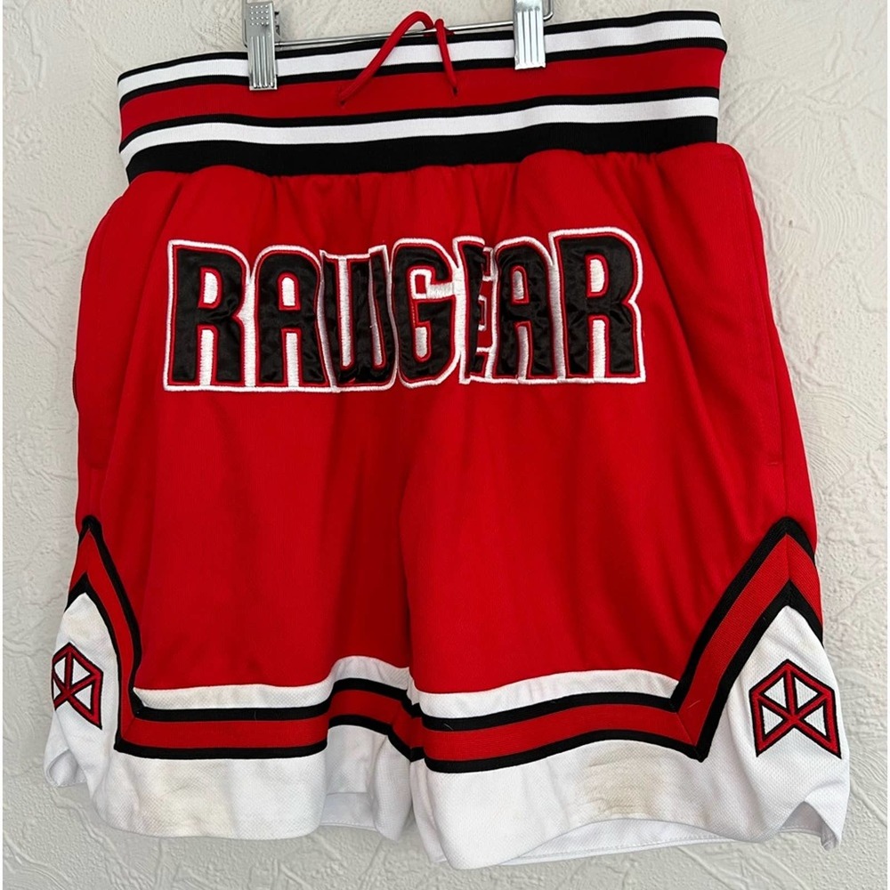 Rawgear Basketball Shorts Men's Adult Size M Front Embroidery Red BRADLEY MARTYN